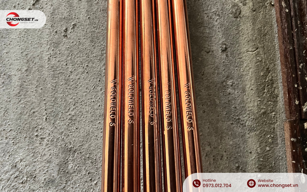 Hình ảnh thực tế cọc tiếp địa Goldweld tại công trình chống sét