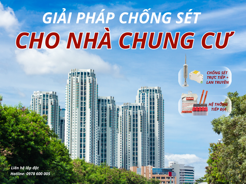 lắp đặt cột chống sét cho chung cư