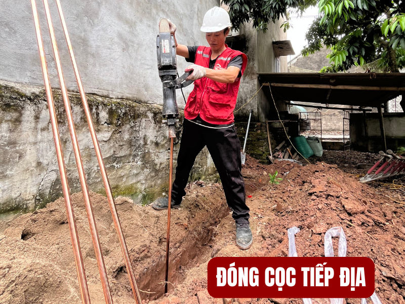 Đóng cọc tiếp địa