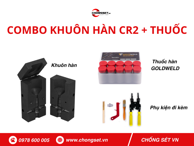 Combo khuôn hàng hóa nhiệt CR2 và thuốc GOLDWELD